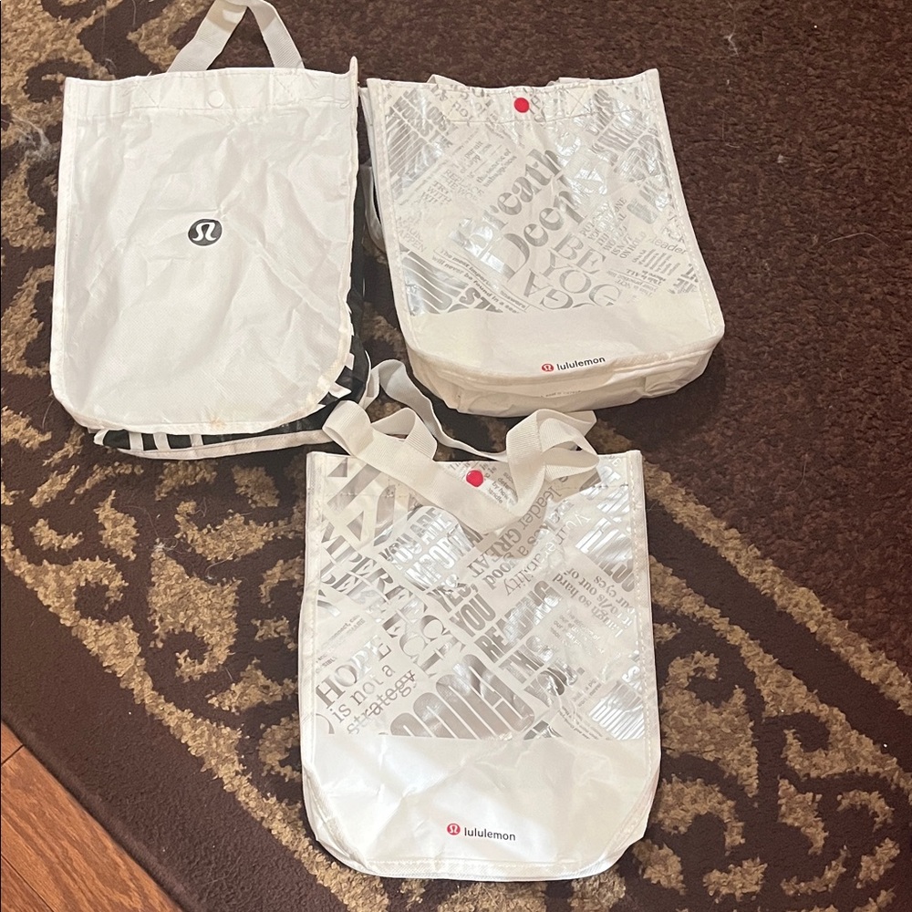 lululemon athletica White Tote Bags